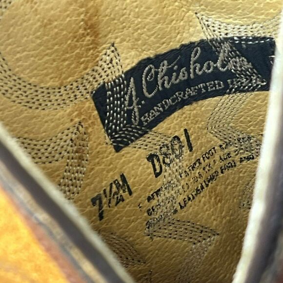 J.Chisholm Women's USA Brown Leather Suede Pointed Toe Western Boots Size 7.5 M - Picture 9 of 14